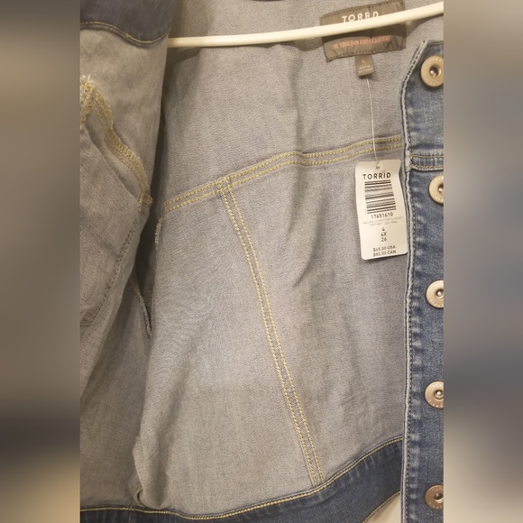 Sz 4 Torrid Collarless Crop Denim - Picture 6 of 12